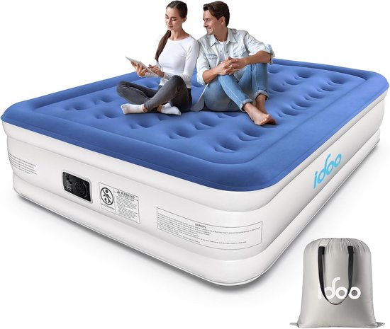 Thijox - Opblaasbaar logeerbed voor 2 personen, zelfopblazend met ingebouwde elektrische pomp, ideaal voor camping, logeerpartijtjes en gasten