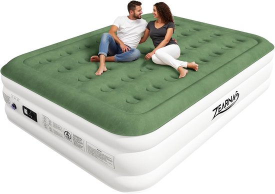 Thijox - Opblaasbaar Matras 203x152 cm met Ingebouwde Pomp, Luchtbed voor 2 Personen, Snel Opgeblazen in 3 Minuten, Ideaal voor Camping en Gasten, Max