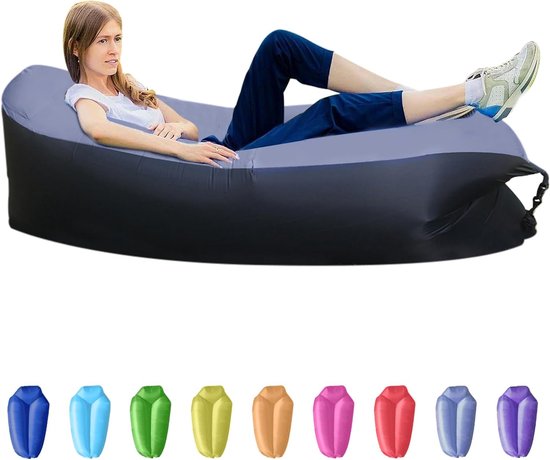 Thijox - Opblaasbare Bank Waterdichte Air Bank Ligstoel Camping Strand Park Grijs Draagbaar Air Bed Lazy Ligstoel voor Buitenactiviteiten