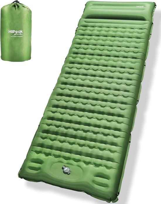 Thijox - Opblaasbare Camping Matras met Ingebouwd Kussen – 12 cm Extra Dik – Lichtgewicht & Compact – Waterdichte TPU Slaapmat voor Wandelen, Kamperen