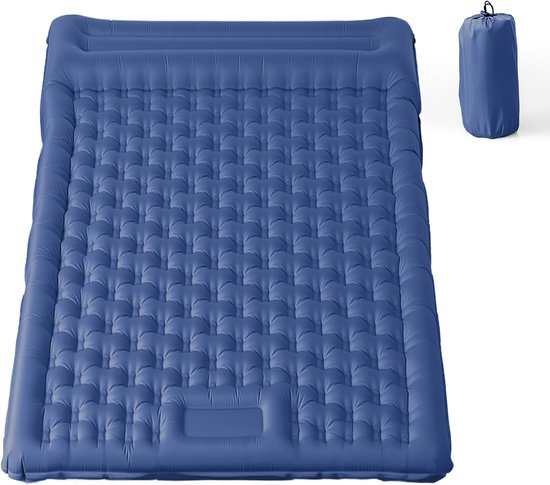 Thijox - Opblaasbare Campingslaapmat XXL met Kussen, Waterdicht en Scheurbestendig 50D Nylon, 196x135x12cm, Ideaal voor Kamperen, Festivals, en Buiten
