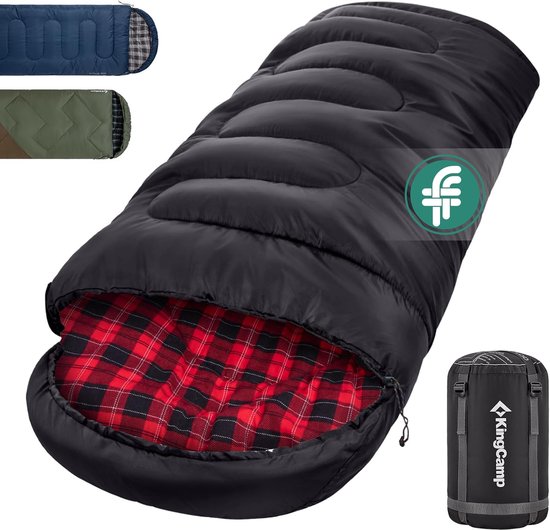 Thijox - Sacco a Pelo Invernale Extra Grote Slaapzak XXL - Flanella Cotone, Warm, Lichtgewicht, 3-4 Seizoenen, Perfect voor Camping, Trekking en Buite