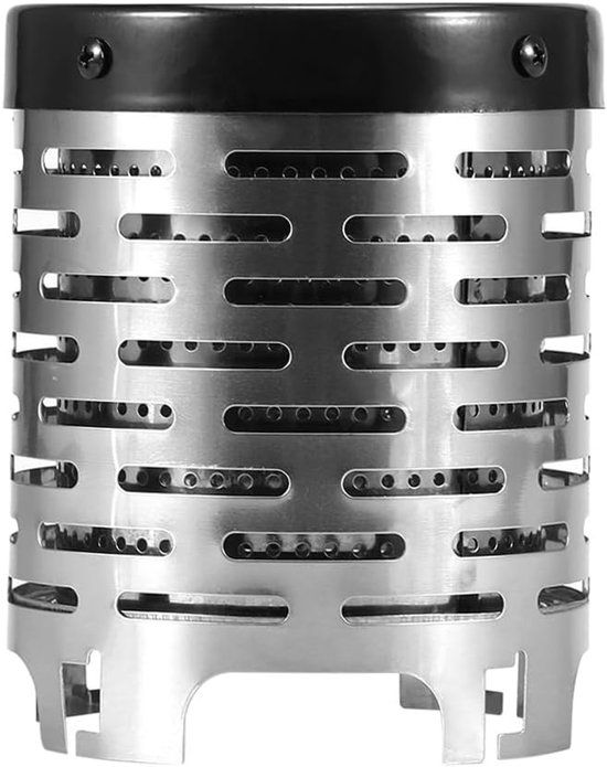 Thijox - Sarini Mini Camping Kachel - Lichtgewicht Draagbare Roestvrij Staal Outdoor Gas Kachel voor Kamperen, Vissen en Buitenavonturen - Zilver
