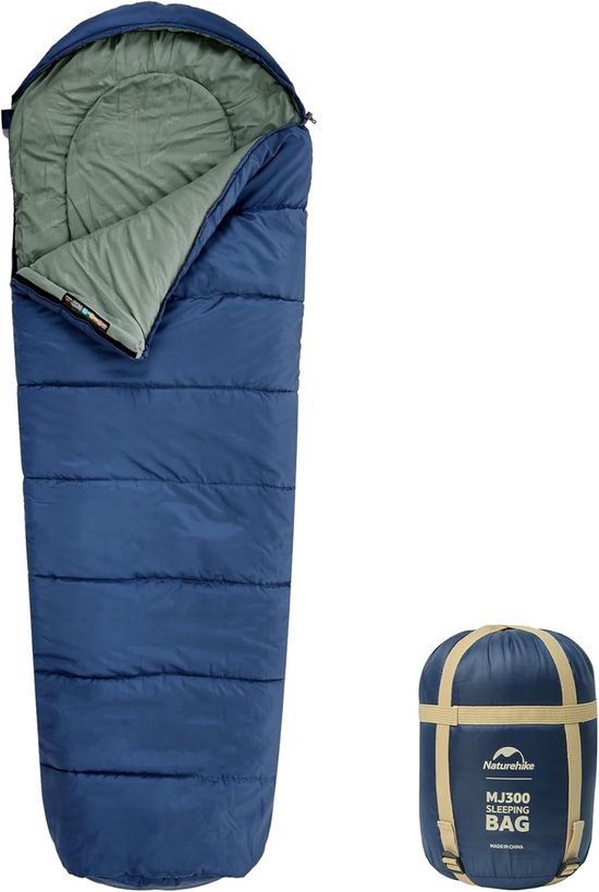 Thijox - Ultralichte mummie-slaapzak 300 g voor volwassenen, 3-4 seizoenen outdoor camping, ideaal voor reizen, festivals en warme nachten