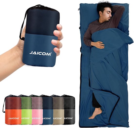 Thijox - Ultralichte Slaapzakvoering 220x90 cm, Compacte Lakenzak voor Kamperen, Wandelen, Hostels en Zakenreizen