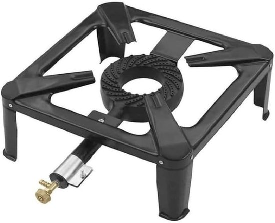 Thijox - Wokbrander 40x40 cm - Kookbrander 7,5 KW - Gietijzer - Stabiel voor Camping en Thuis - Windbestendig - Krukkoker