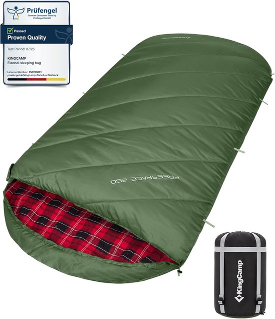 Thijox - XL Slaapzak 3-4 Seizoenen Katoen Flanel 220 x 100 cm Extra Groot voor Volwassenen Extreem Comfortabel -8 °C Kamperen Wandelen Buiten Binnen