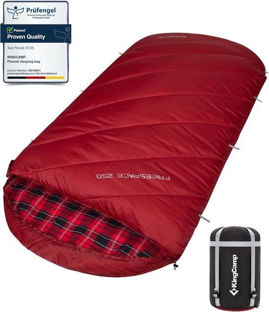 Thijox - XL Slaapzak 3-4 Seizoenen Katoen Flanel 220x100 cm Extra Groot voor Volwassenen -8°C Compact Draagbaar Comfortabel Warm voor Kamperen Wandele