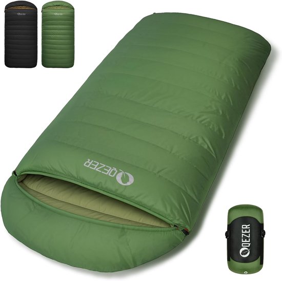 Thijox - XXL slaapzak 230x100 cm, extra grote donsslaapzak voor volwassenen, 3-4 seizoenen, lichte en warme slaapzak voor outdoor, kamperen, wandelen,