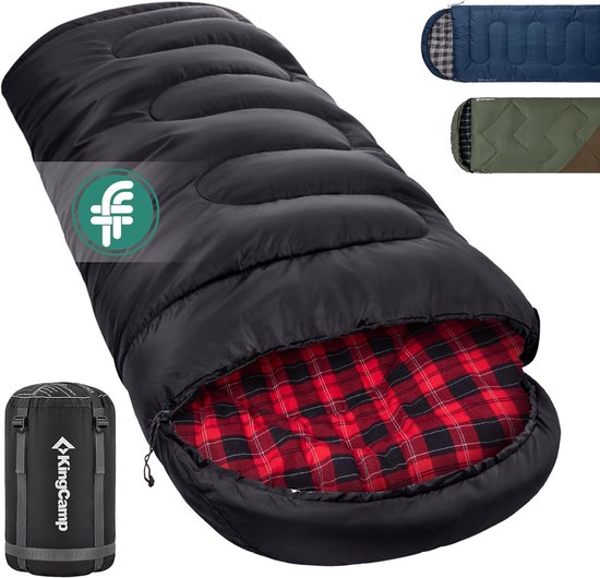 Thijox - XXL Slaapzak Winter 3-4 Seizoenen - Ultralicht en Compact - Weersbestendig Flanel - Perfect voor Camping en Trekking - 230x90 cm