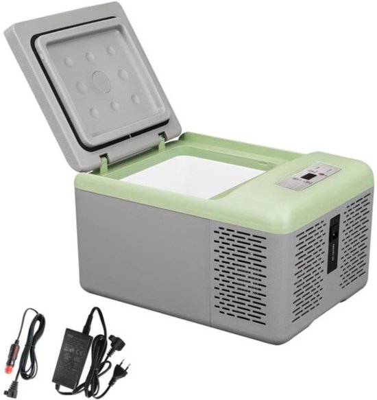 Thuys - Koelbox - Elektrische Koelbox 12 en 230 Volt - Koeltas Auto - Groen en Grijs