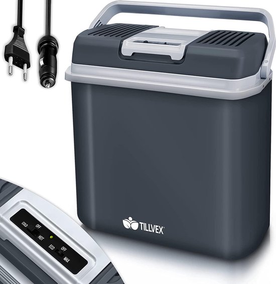 Tillvex- Koelbox, coolbox, 24 liter, grijs van Merkloos