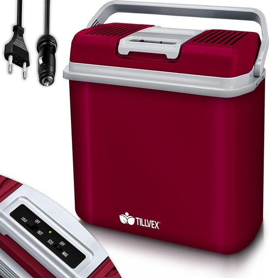 Tillvex- Koelbox, coolbox, 24 liter, rood van Merkloos