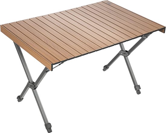 TIMBER RIDGE Campingtafel - Opvouwbaar - 100KG draagvermogen - 109×71cm - Met verstelbare poten - Waterdicht & hittebestendig - Bruin van Timber Ridge