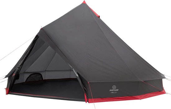 Tipi Tent - Geschikt Voor 12 Personen - Camping - Familie Tent - Piramide - 600 x 600 x 350 cm - Kampeertent - Donkergrijs van T
