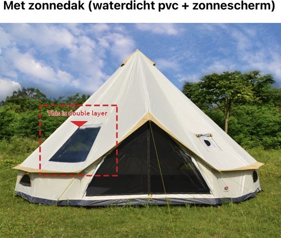 Tipi Yurt Bell tent 4 m familie glamping van Merkloos