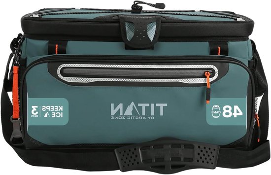 Titan Koelbox - Ritsloze Koeltas - Buitenactiviteiten - Flip-open deksel - 48 blikjes - Jungle print