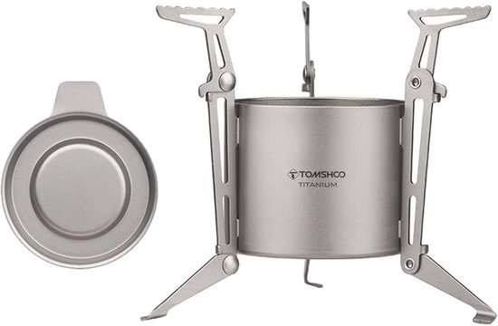 Titanium Kampeerfornuis - Compact Kooktoestel - Outdoor Koken - Opvouwbare Potsteunen - 128 x 100mm