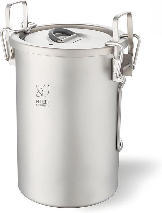 Titanium Kookpan - Kampeerpan Lichtgewicht - Outdoor Koken - Dubbele Laag - 900 ml - Titanium