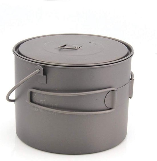 Titanium Pan - Ophangpan Kookgerei - Outdoor Koken - Inklapbaar Ophanghandvat - 1300 ml - Niet-gecoat