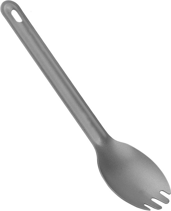Titanium Spork Lepel - Metalen Bestekset Lichtgewicht - Kamperen Backpacken Reizen - Duurzaam Slijtvast Materiaal - 13 Gram - Gepolijst