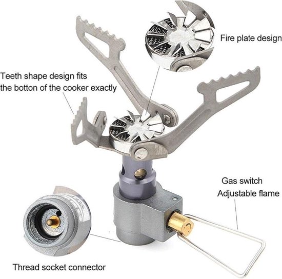 Titel: Ultralight Titanium Legering Campingkachel Outdoor Fornuis Mini Draagbare Rugzak Gasfornuis Alleen 26g - 3000T van Merkloos