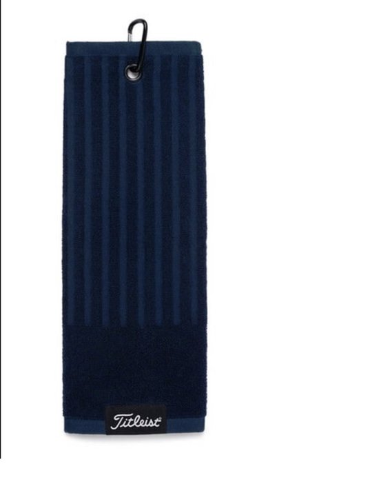 Titleist tri fold players towel navy, handdoek donker blauw van Titleist