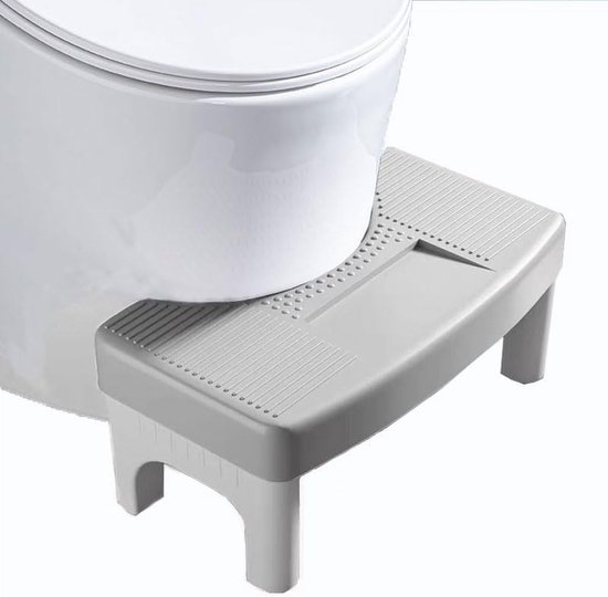Toiletkruk Squat voor volwassenen, badkamerkruk, opvouwbare badkamer toilet, toilet voet krukje voor volwassenen, met opberggroef, 18 cm hoogte van T