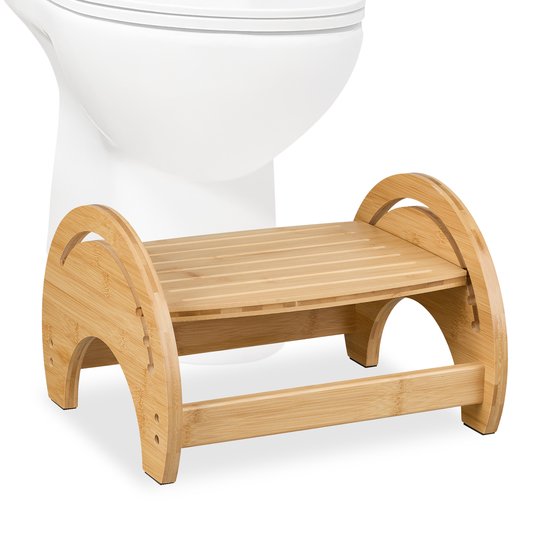 toiletkrukje verstelbaar - 3 standen - volwassenen - wc krukje - bamboe