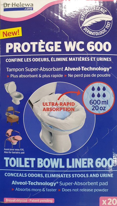 Toiletzakken Bowl Liner 600 ml / 20 stuks / Dr Helewa care van T
