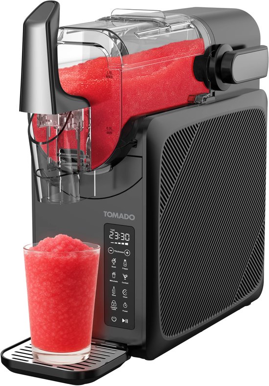 Tomado TSM2002B - Slushmachine - Slushpuppy maker - 5 in 1 Slush - Slush Puppy - 2 liter slush - Tot 12 uur bevroren drankjes - Touchcontrol bediening - Zwart van Tomado
