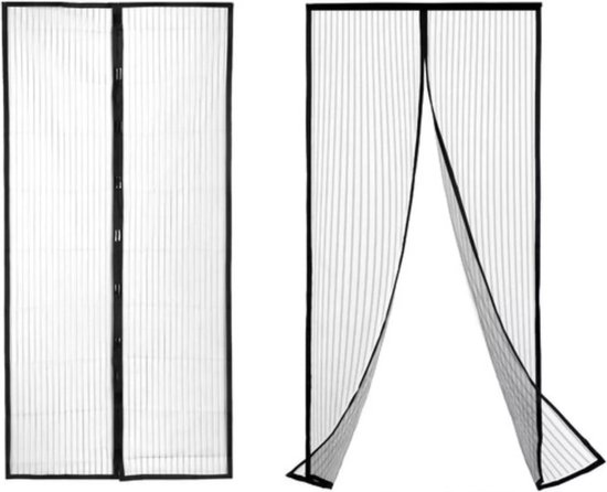 Toolero Magnetisch Vliegengordijn Deur – Horgordijn – 80/90/100x210/220cm CM – Op maat te maken - Zwart – Eenvoudige montage van T