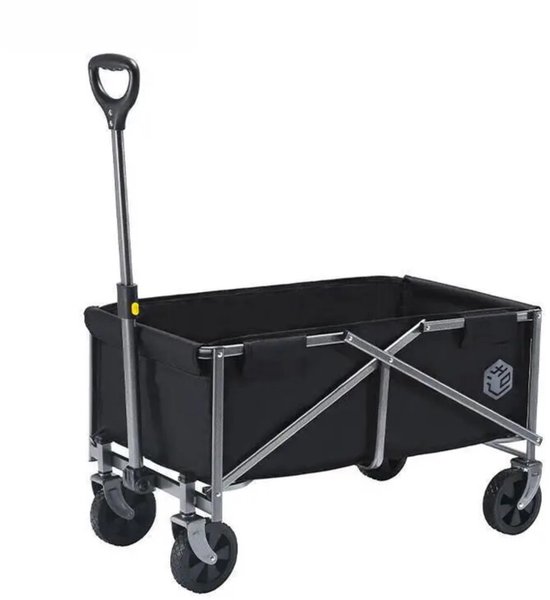 TopKwaliteit NL Bolderkar Opvouwbaar – 100 kg Draagkracht – Draaibare Wielen – Verstelbare Hendel – Inklapbare Bolderwagen voor Camping, Festival, Boodschappen & Outdoor – Direct Gebruiksklaar (Geen Montage) –Zwart van Merkloos