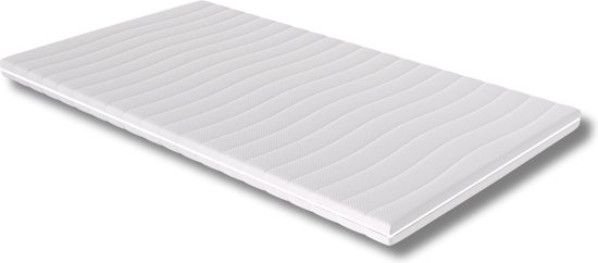 Toros Bedden® - 180x200 - Topper - 8cm dik - Afritsbaar en wasbaar - Topdekmatras - Medium - Wit - HR Koudschuim van Toros Bedden®