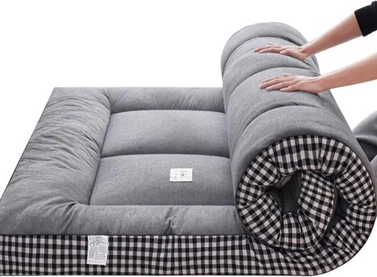 Traagschuim Matras - Japanse Futon Vloermatras - Comfortabel Slapen - Oprolbaar Ademend Ontwerp - Dubbele Maat - Roze