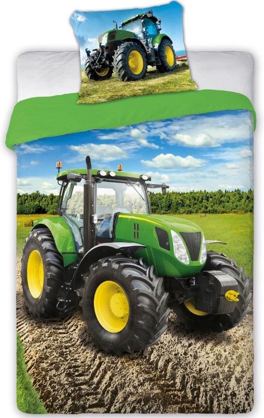 Tractor dekbedovertrek - Eenpersoons - 140 x 200 cm - Multi van Merkloos