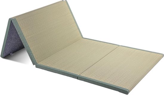 Traditionele Tatami Mat - Futon Matras - Rustgevend Slapen - Natuurlijk Biesgras - 75x200cm - Groen