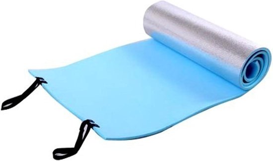 Trainingsmat Schuimrubber - Fitness Pad - Buiten Sporten - Waterdichte Aluminiumlaag - 180 x 50 cm - Grijs