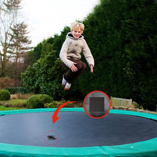 Trampoline reparatieset - Mat reparatie - Trampoline onderhoud - UV- en hittebestendig - Diverse maten - Zwart