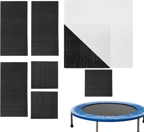Trampoline Reparatieset - Mattenplakker - Sportuitrusting Herstellen - Zelfklevend Ontwerp - 20 cm - Zwart