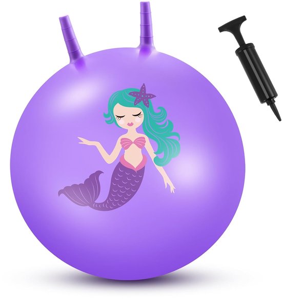 TRANKIELO® - 60 cm opblaasbare springbal met pomp – Zeemeerminontwerp – Geschikt voor binnen en buiten van TRANKIELO®