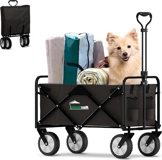 Transportkar DIY 98x53x64 cm Zwenkwielen Antraciet - Bolderkar Tuinkar Strandkar Handkar van Vero Mano