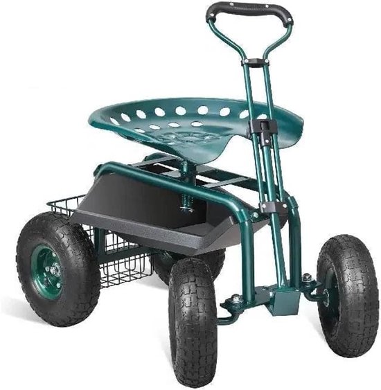 Transportkar - Handkar - Bolderkar voor het Strand - Trolley voor de Tuin, Bolderwagen - Transportwagen om te Trekken - Draagvermogen tot 136kg - Groen van Merkloos