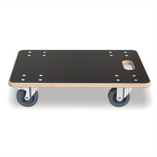 Transportkar – Trolley – Handwagen – Transportwagen – Rolwagen – 2 stuks 60x40x14,5 cm – 200 kg Draagkracht – Waterbestendig Houten Plateau van Merkloos