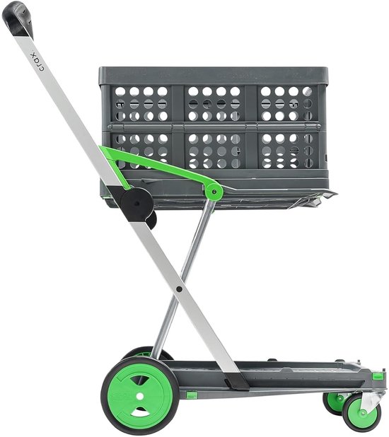 Transportwagen – Trolley – Transportkar – Bolderkar – Handwagen – Opvouwbaar Aluminium Frame – 2 Niveaus Met Klapbox van Merkloos