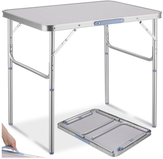 Travel inklapbaar campingtafel 60x45 cm Lichtgewicht & Compact in hoogte verstelbaar. van Merkloos