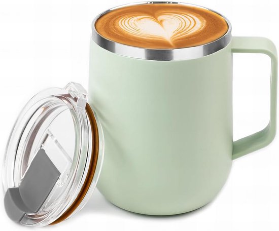 Travel Mok RVS 500 ml - Lekkagevrije Thermomok met Deksel en Handvat