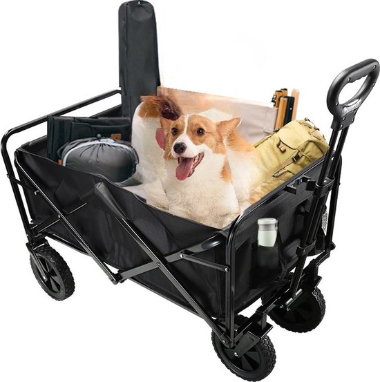 Traveleo Bolderkar - Opvouwbaar - 70kg - Zwart - L 85 x B 50 x H 59 cm van Merkloos