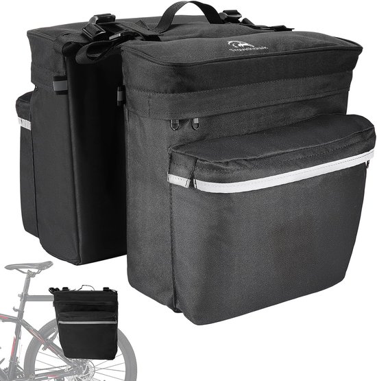 Travelhawk Fietstas - Fietstas Dubbel - Waterdicht Materiaal - 34L - Zwart – 600D Polyester - Fietstassen elektrische fietsen van Travelhawk