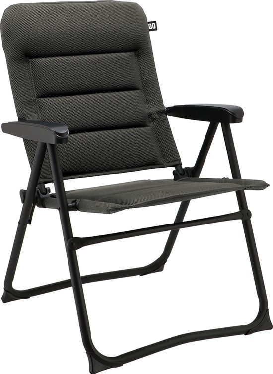 Travellife Barletta Compact Camping Standenstoel Donkergrijs - In 3 standen verstelbaar - Comfortabele 2D mesh bekleding - Gemakkelijk mee te nemen van Merkloos